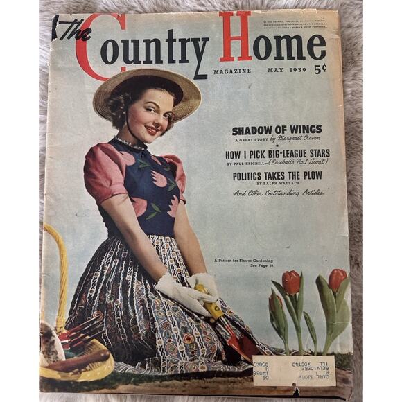The Country Home Magazine May 1939 Vintage Garden Cover Americana Decor - Picture 2 of 2